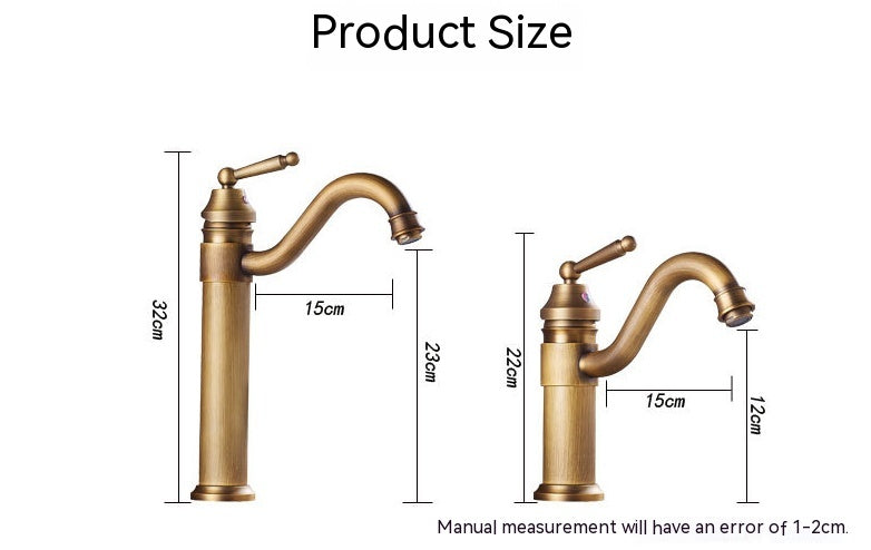 Copper Antique Bathroom Basin Faucet