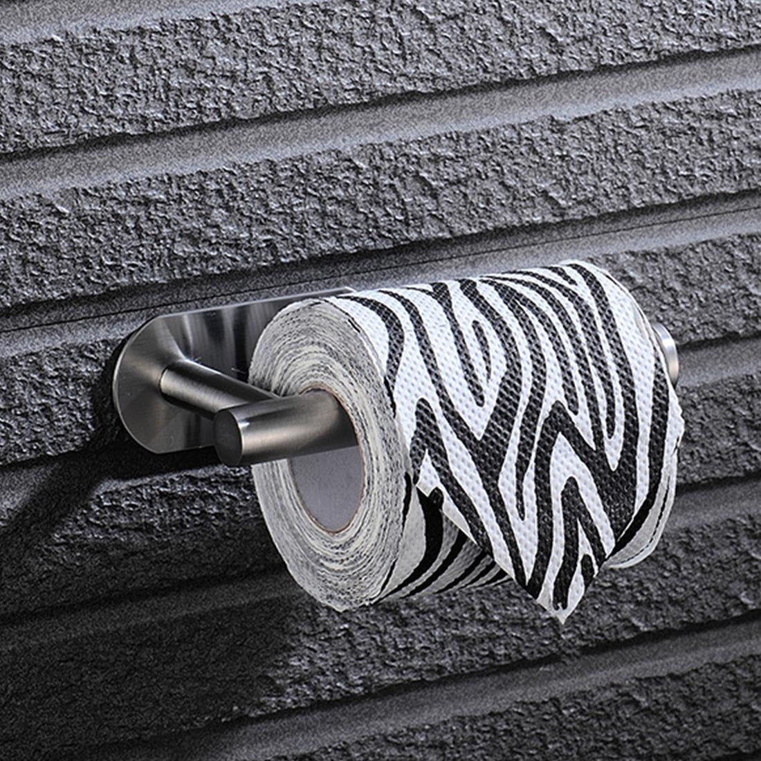 Stainless steel bathroom tissue holder