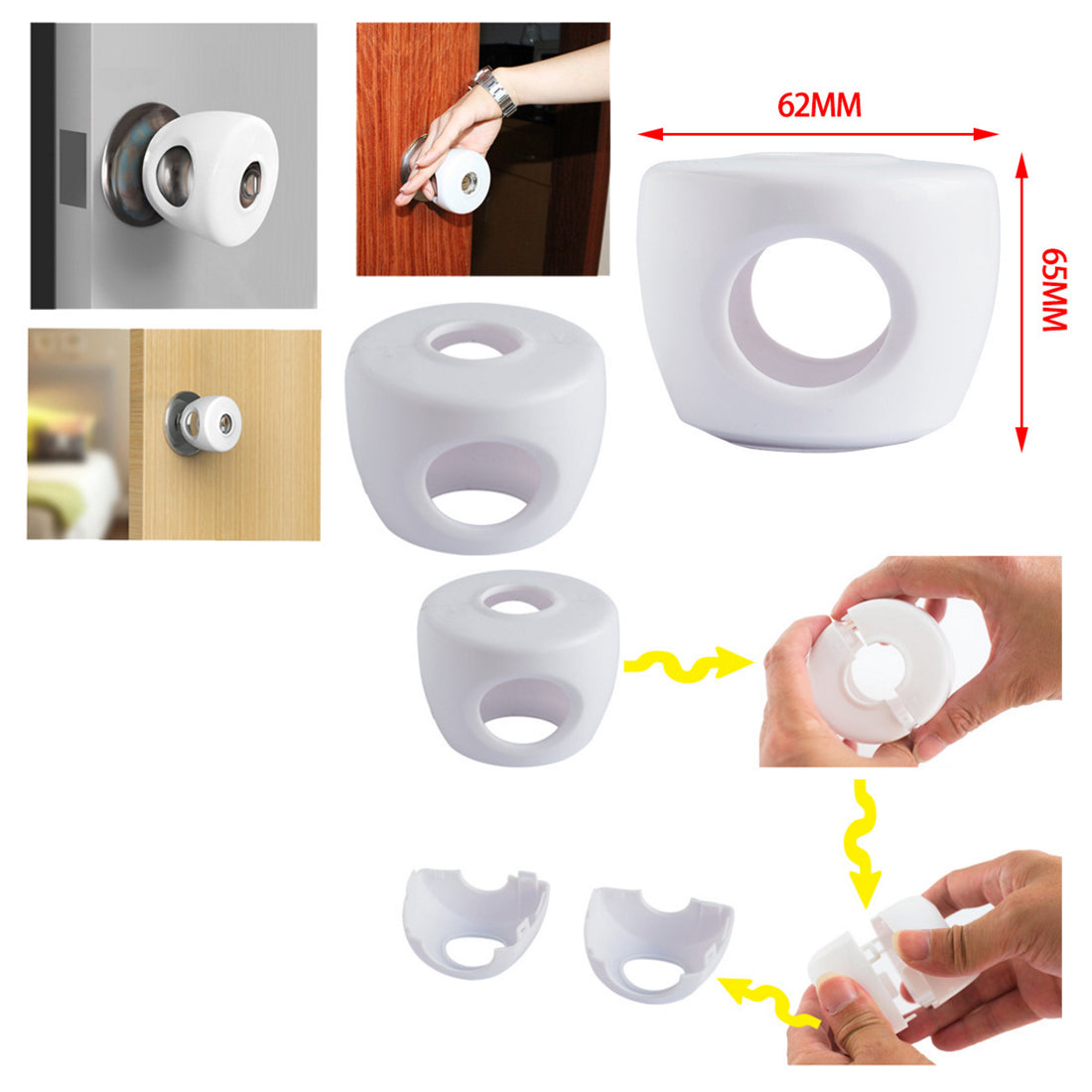 Children Door Knob Safety Covers for Door Knob Locks Children Safety Security Lock Child Proof Doors